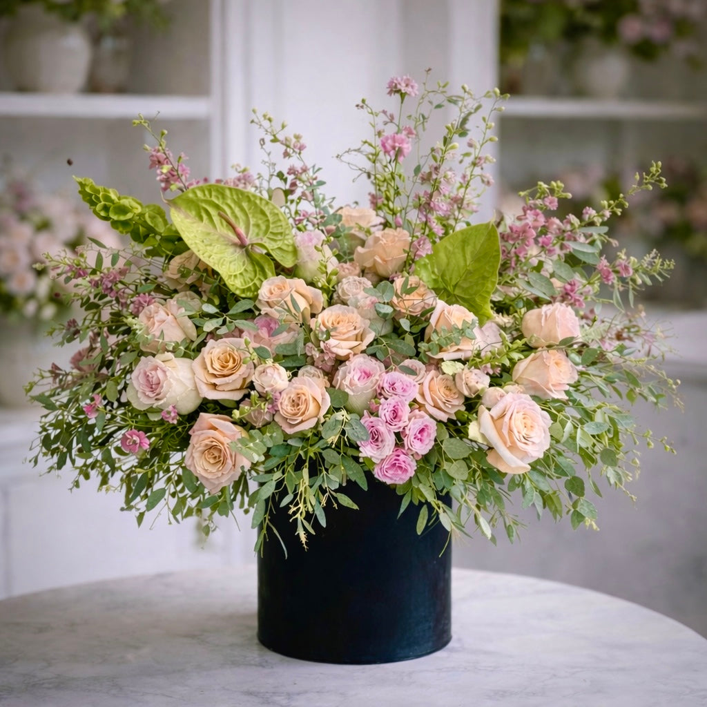 Luxury Garden Rose & Anthurium Arrangement