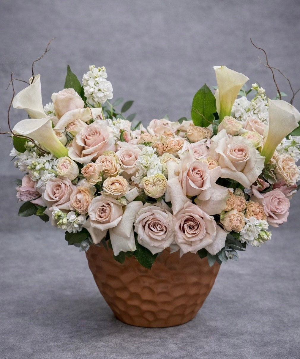 Blush & Ivory Rose Arrangement | Luxury Floral Design Las Vegas