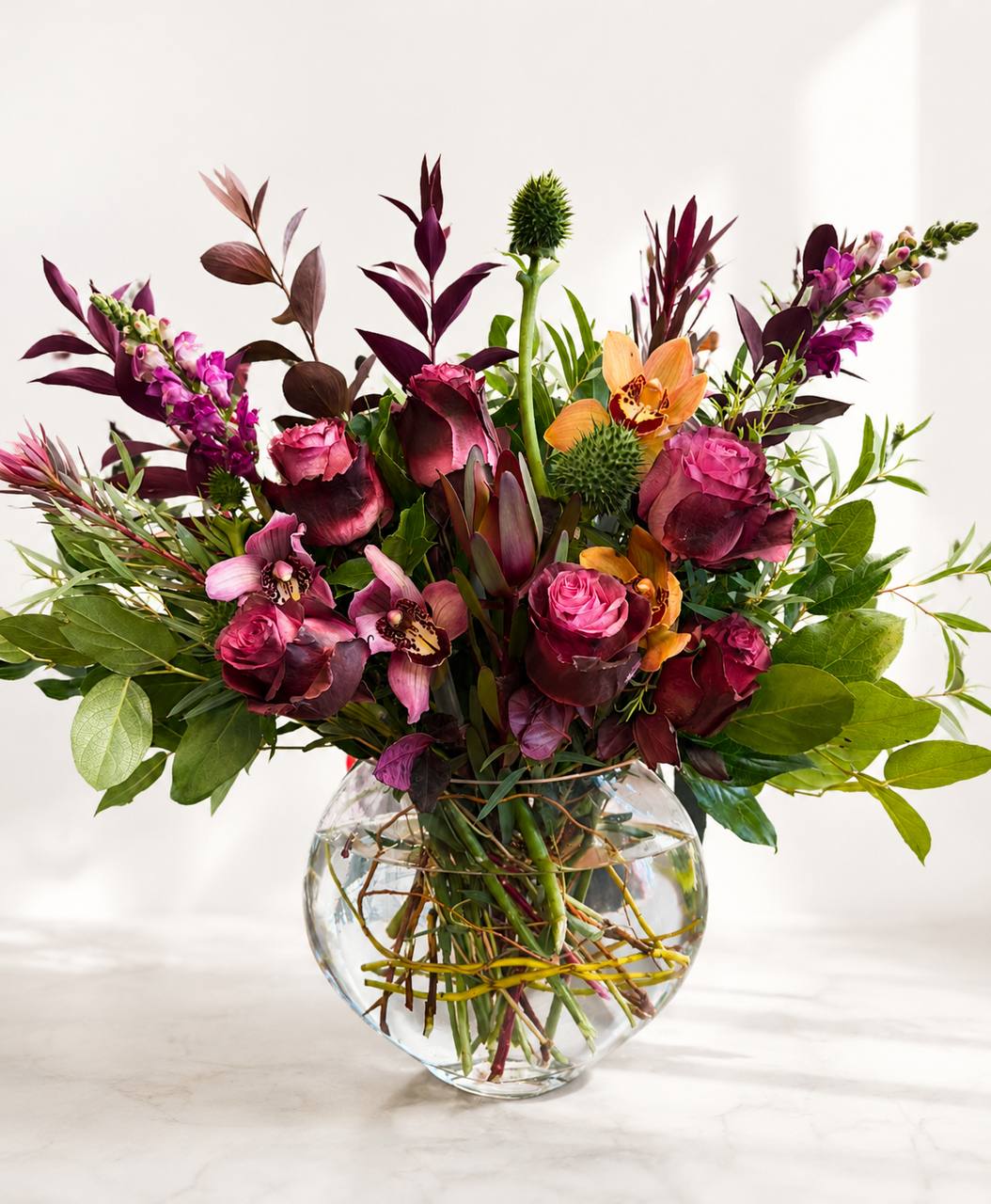 Wild Orchid & Rose Garden Vase