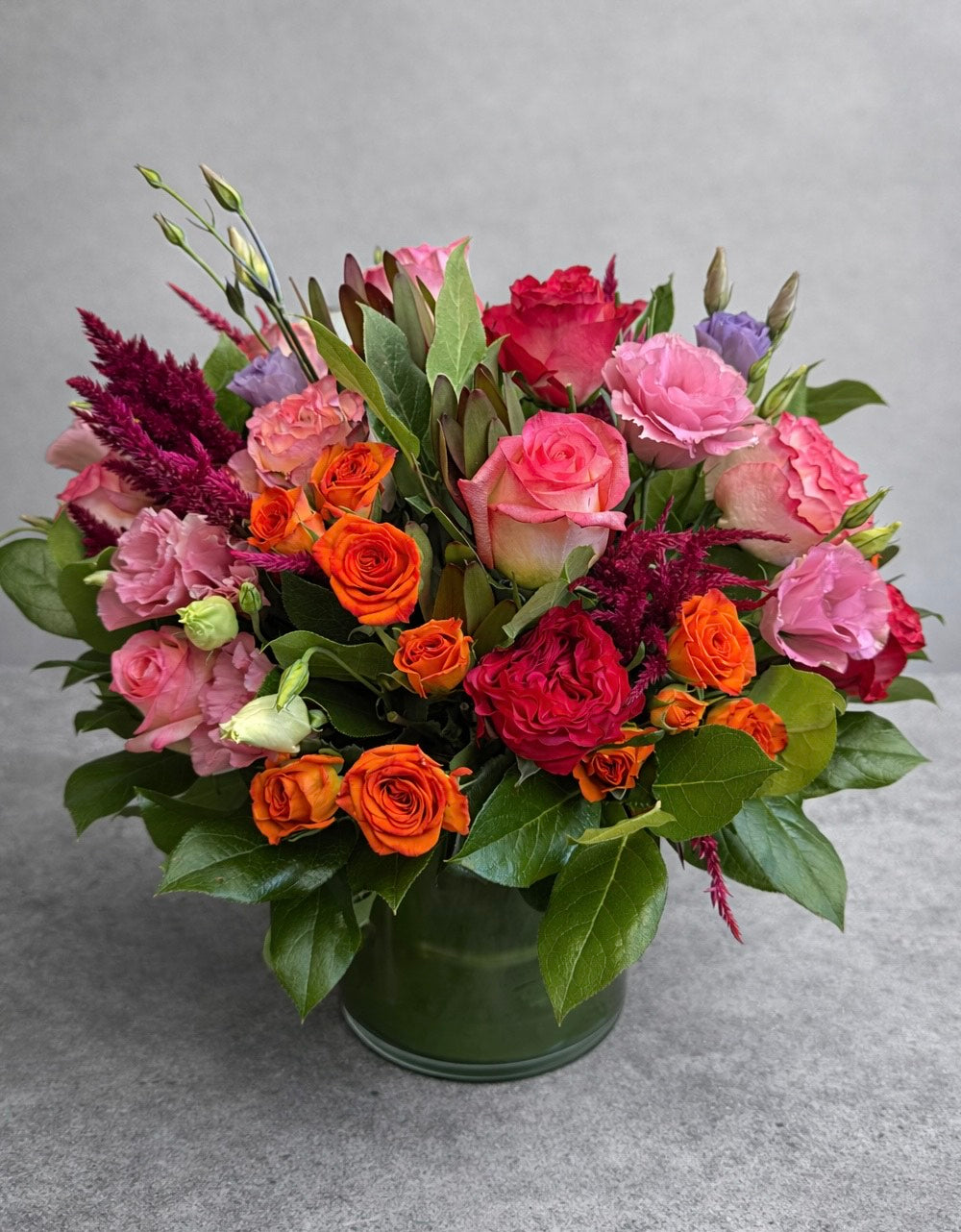 Colorful Rose Vase Arrangement