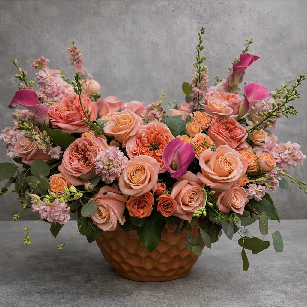 Peach & Pink Rose Arrangement – Luxury Flowers Las Vegas – Anatomy of ...
