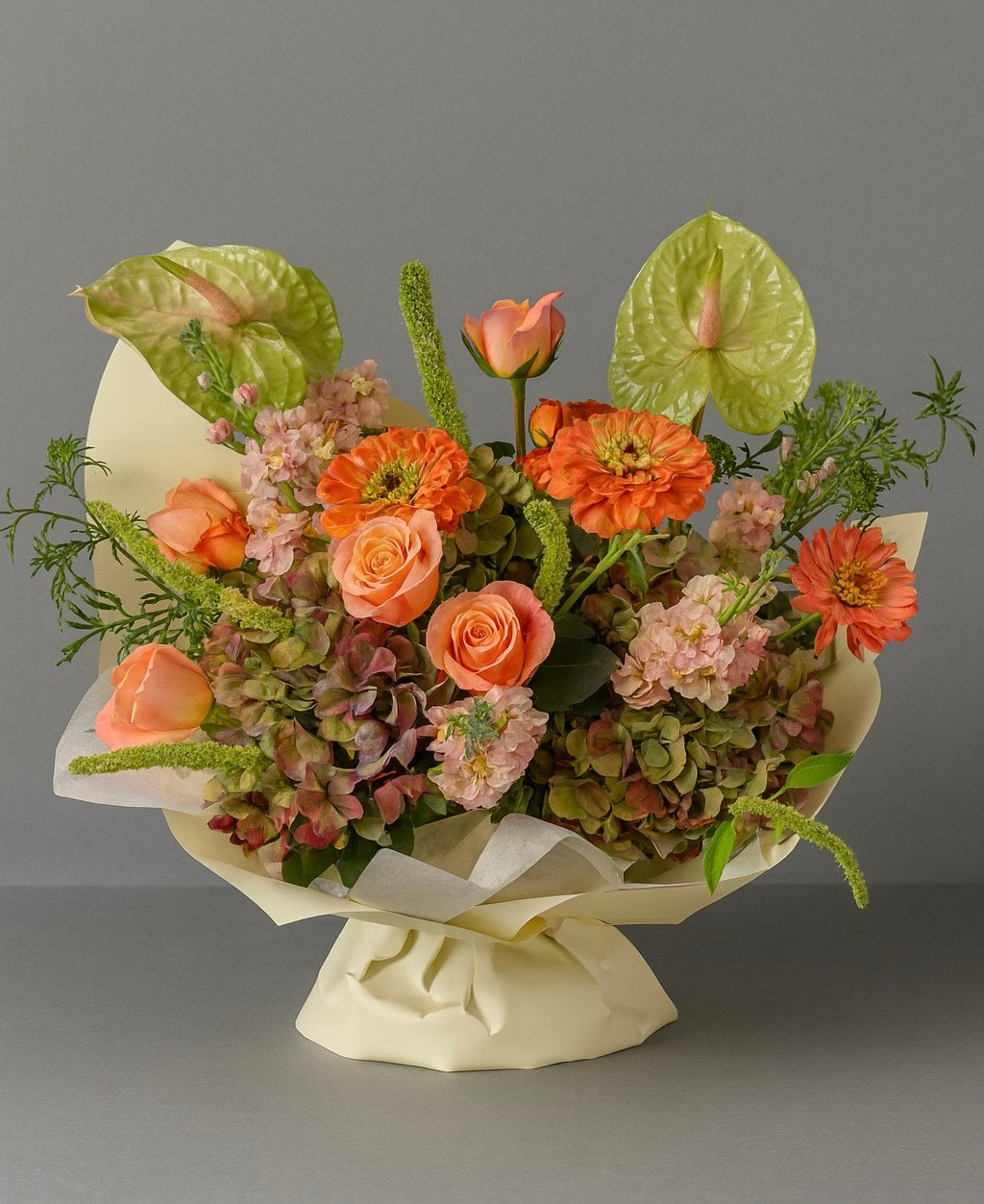 Coral Garden Floral Arrangement with Anthurium