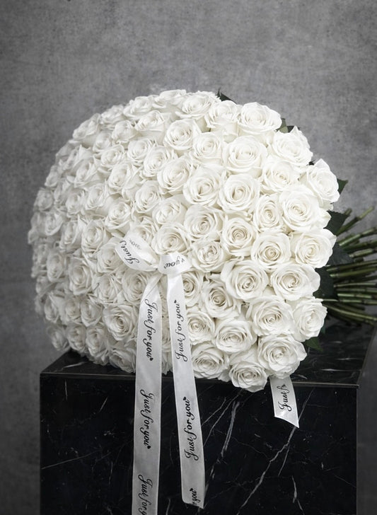 100 white roses