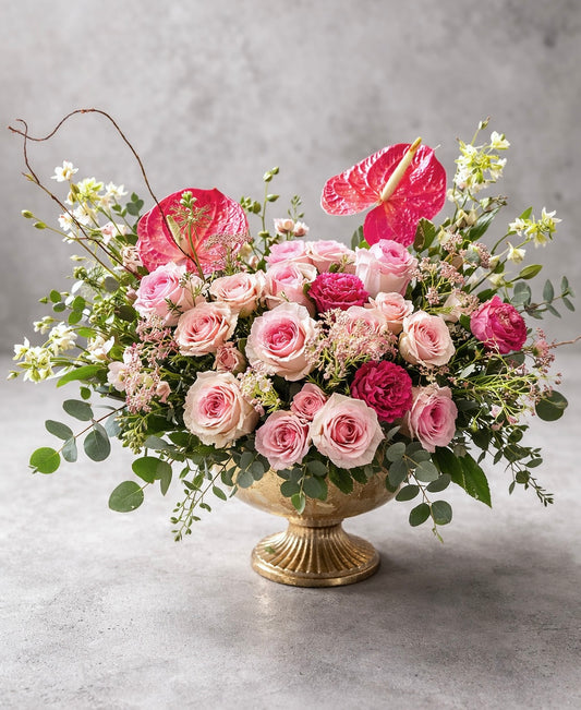 Romantic Pink Rose Arrangement | Flower Las Vegas