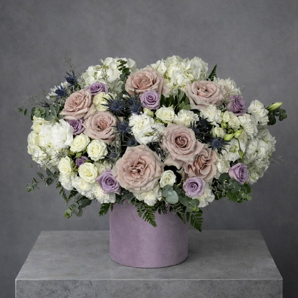 Blush Pink Rose Luxury Hat Box Arrangement