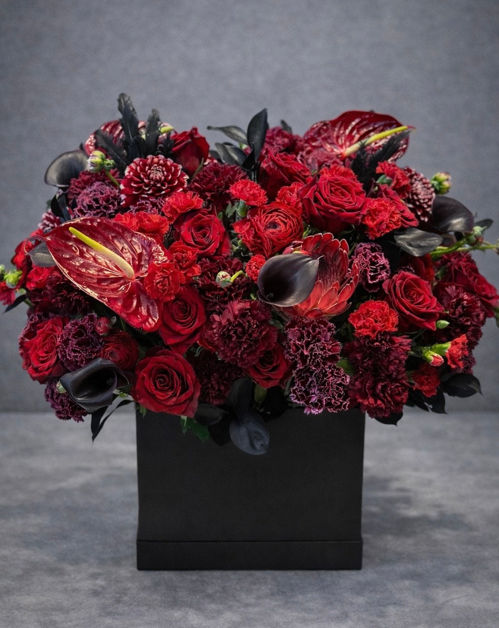 Luxury Red Rose Box Las Vegas | Noir Elegance Flowers
