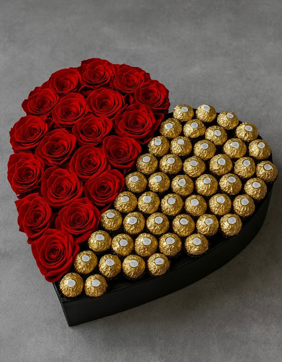 Red Rose & Chocolate Heart Box | Luxury Flower Delivery Las Vegas