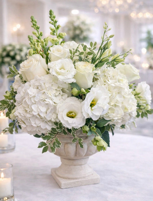 Luxury White Rose & Hydrangea  Arrangement