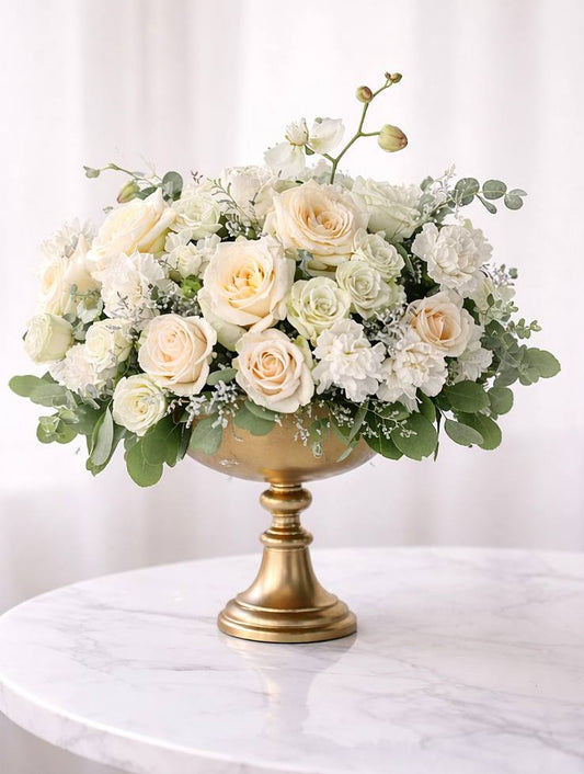 White Rose Centerpiece | Luxury Flower Delivery Las Vegas