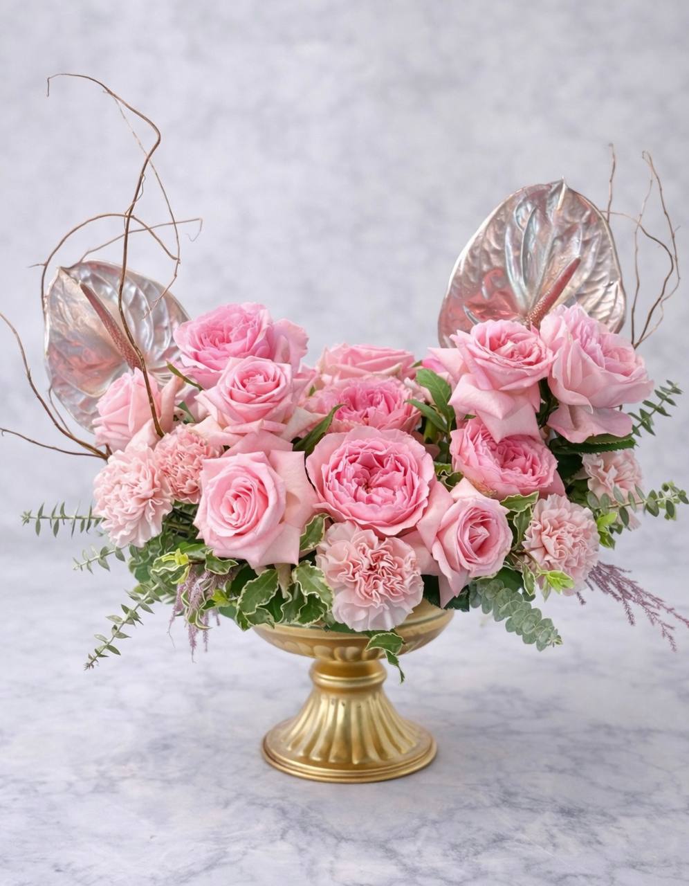 Pink Rose Gold Arrangement | Luxury Flower Delivery Las Vegas