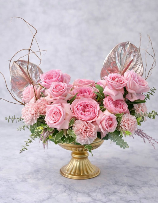 Pink Rose Gold Arrangement | Luxury Flower Delivery Las Vegas