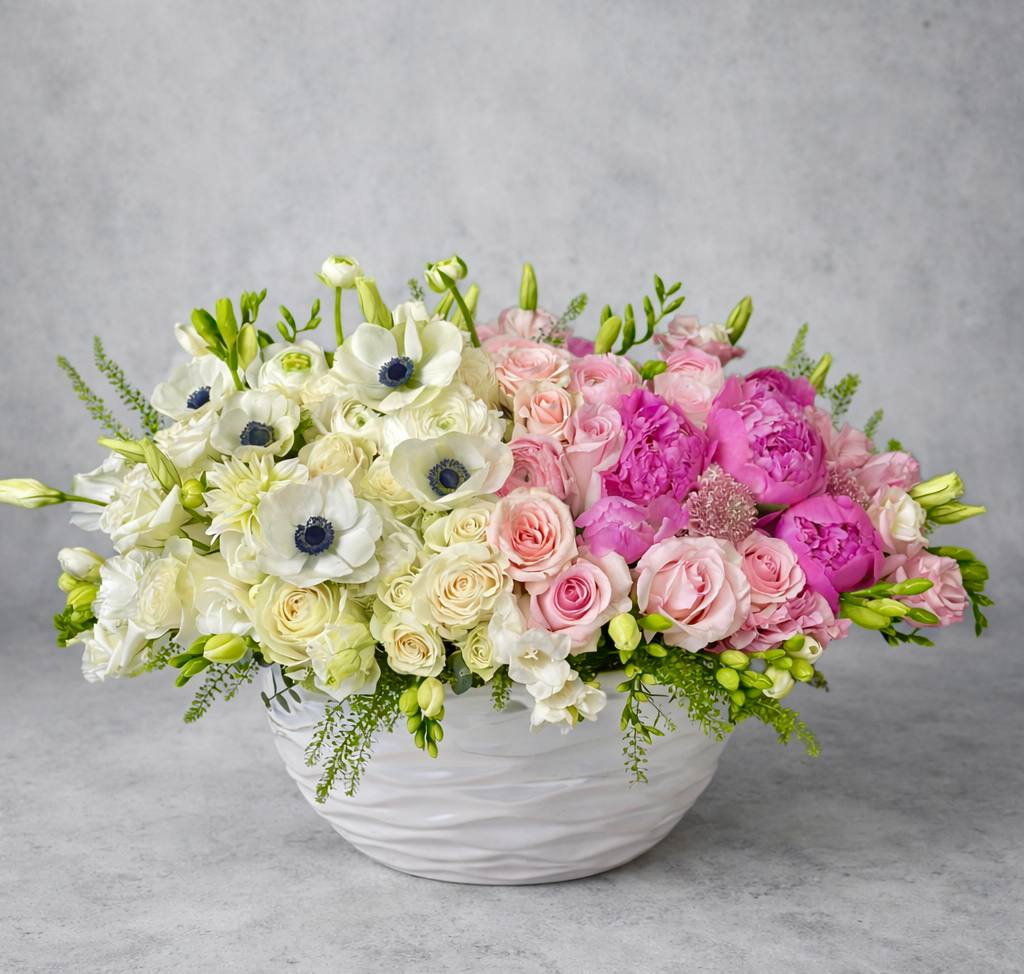 Pastel Rose & Anemone Garden Arrangement | Flower Delivery Las Vegas