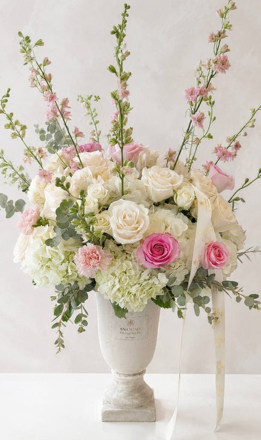 French Garden Rose Urn Arrangement | Flower Delivery Las Vegas