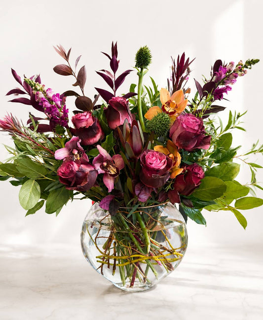 Wild Orchid & Rose Garden Vase