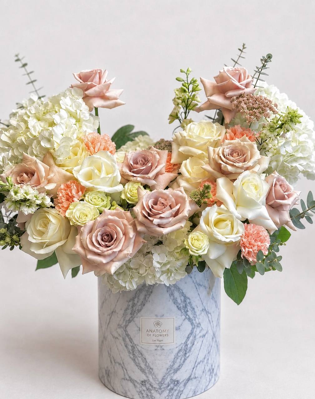 Cream Rose & Hydrangea Luxury Flower Box