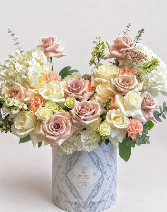 Cream Rose & Hydrangea Luxury Flower Box