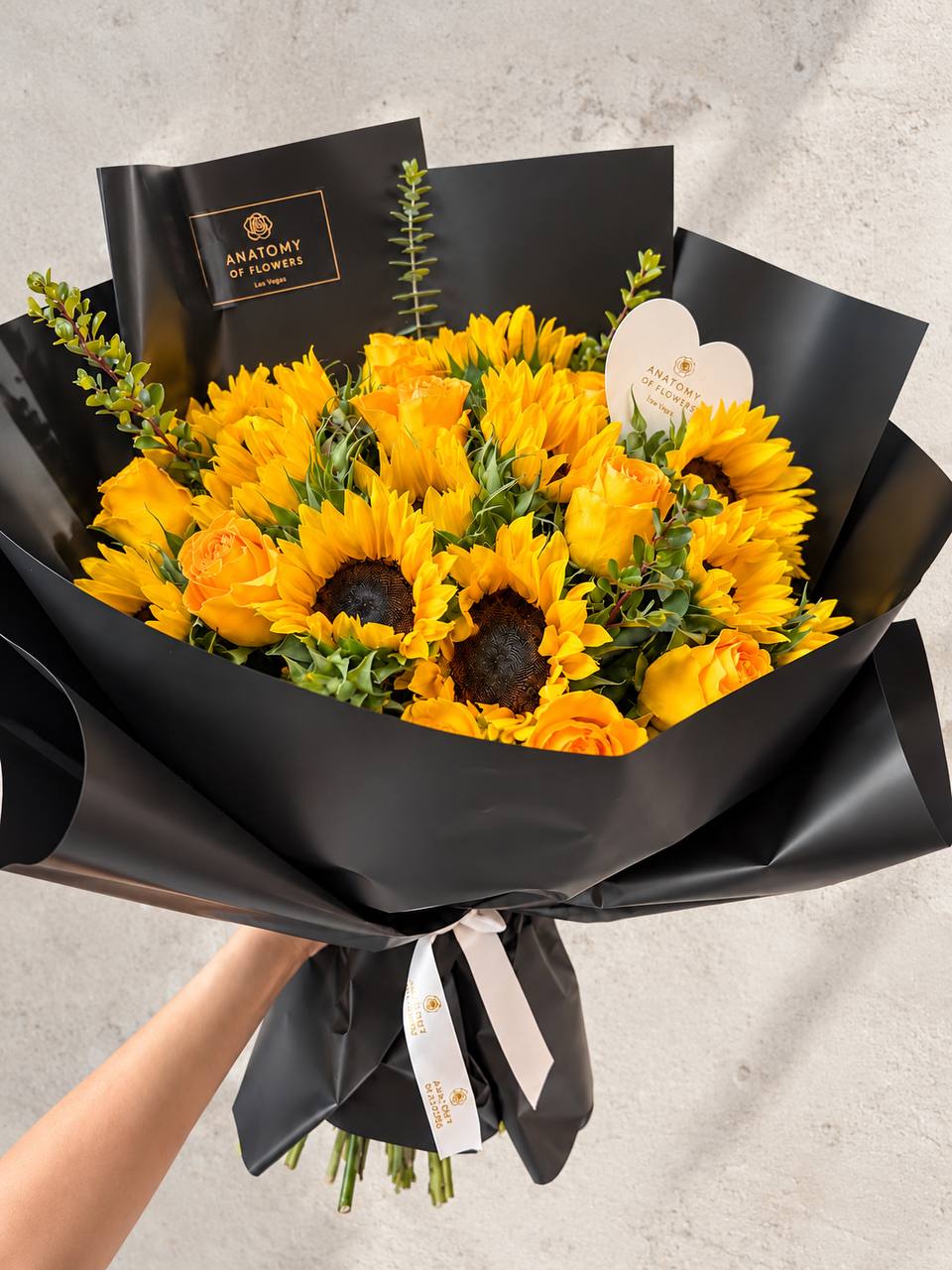 Sunflower & Yellow Rose Bouquet
